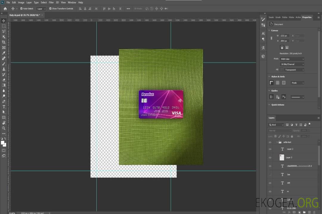 Photolook avant de la carte visa Revolut du Royaume , Uni template
